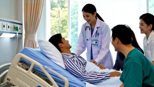 医院医生团队开会患者病人护士ai素材