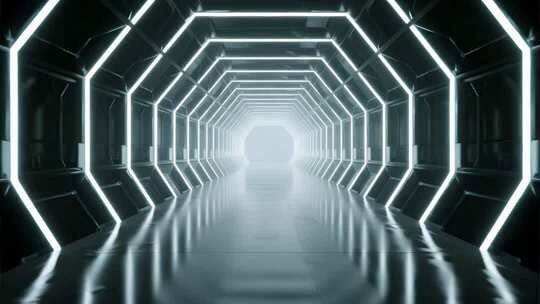 简约科技感白色隧道背景视频