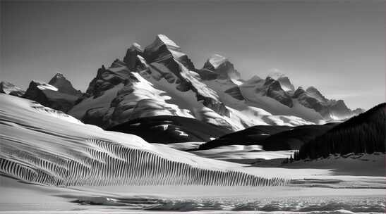 AIGC素材 雪山山峰自然风景