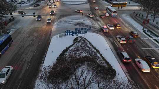 航拍雪景 冬至节气 冬天雪景  冬季