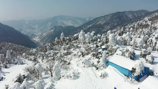 4K航拍 浙江临安百丈岭雪景风光