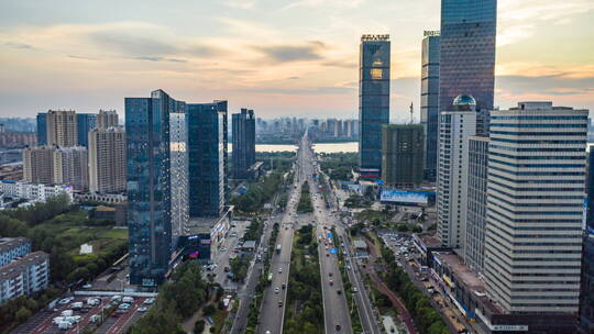 航拍南昌高新区城市延时