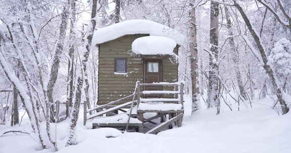 长白山雪岭木屋