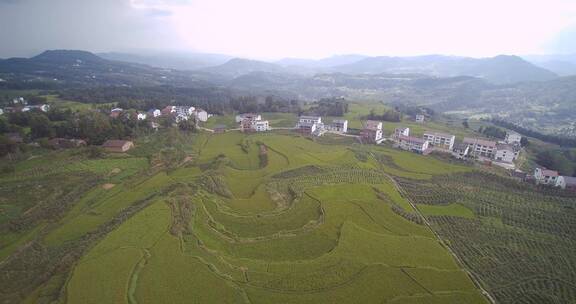 四川海拔两千米梯田农村 山雨欲来