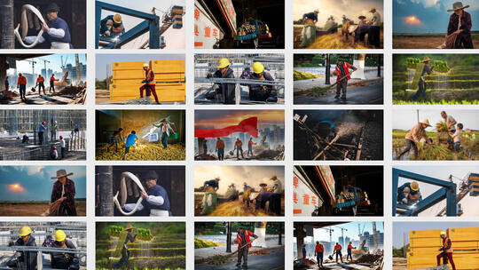 【4K】五一劳动节创意翻页片头高清AE视频素材下载