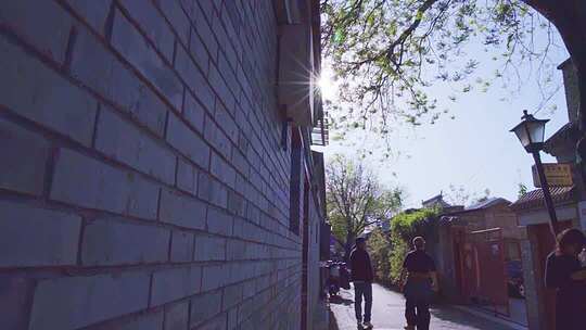4K老北京胡同透光星芒意境实拍视频