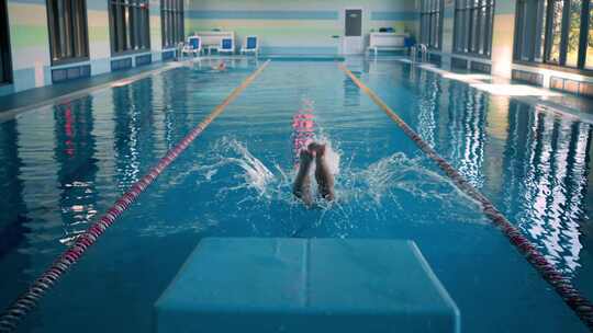 游泳运动员健身 泳池游泳
