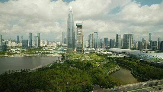 深圳城市滨水风光航拍高清在线视频素材下载