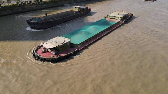 无锡京杭运河航拍视频素材模板下载