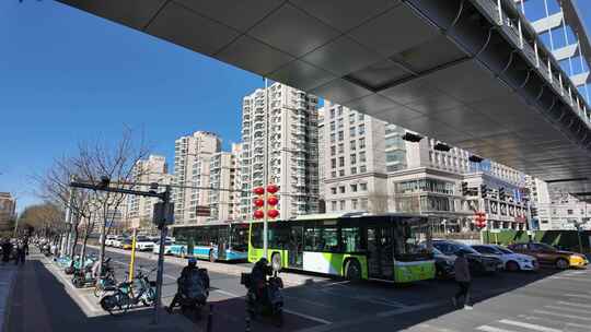 朝阳大悦城延时北京商场车流早晚高峰