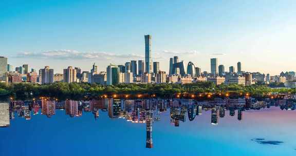 【4K】北京国贸延时 CBD城市镜像创意