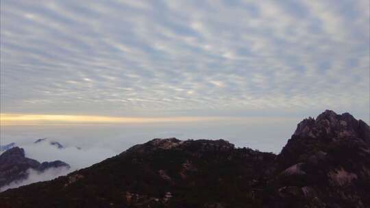 黄山风景区壮观山顶云海延时唯美风景视频素