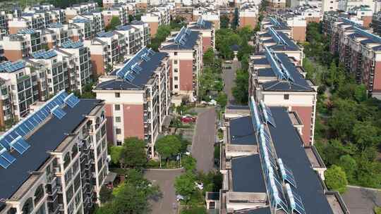 城市住宅小区太阳能航拍