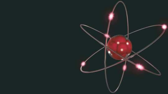 原子核、中子、质子和电子发光的原子。原子