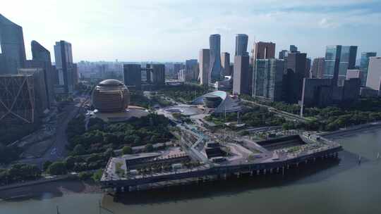 杭州新城CBD建筑航拍视频素材模板下载