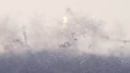 微距拍摄雪花特写