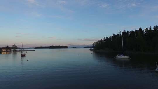 芬兰埃斯波群岛的无人机镜头