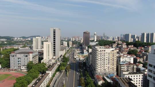 航拍武汉城市建设高楼建筑