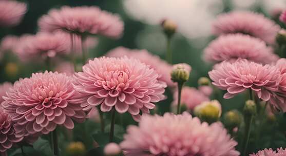 菊花特写秋菊花海花朵花丛向日葵鲜花盛开