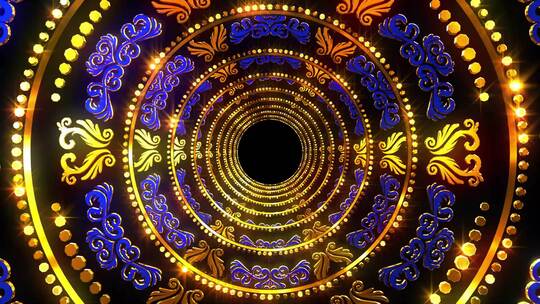 环状金蓝梦幻电影隧道