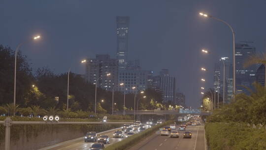 城市夜景车流