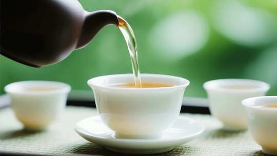 清静江边树下品茶视频素材