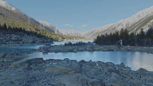 航拍西藏昌都然乌湖山水