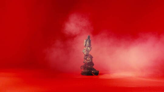 红色绳子火山石烟雾意向广告视频素材模板下载