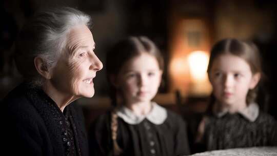 慈祥祖母温馨讲述动人故事