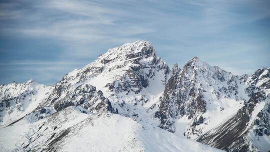 雪山延时 高原雪山雪峰云层延时