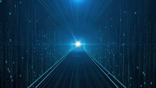 蓝色科技数字隧道背景