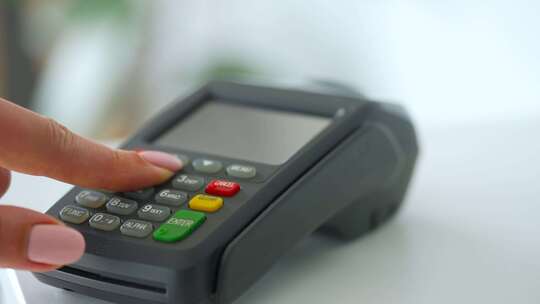 刷卡信用卡透支消费POS机视频素材模板下载