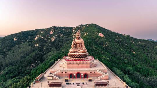 航拍烟台龙口南山大佛