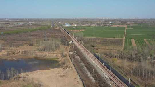 航拍 航拍铁路 铁路 基建 航拍火车轨道