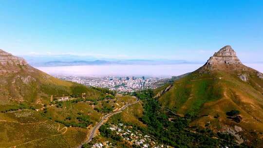 南非 开普敦标志性自然景观航拍