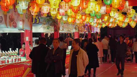 城市夜市人物生活小吃美食