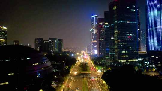 杭州钱江新城来福士洲际酒店夜景视频素材