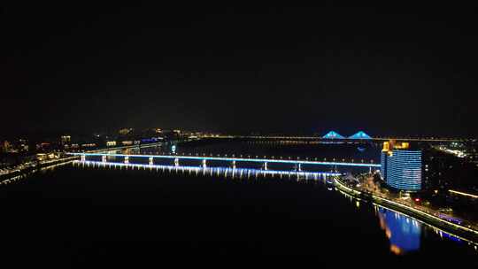 湖北襄阳襄樊长虹大桥卧龙大桥夜景