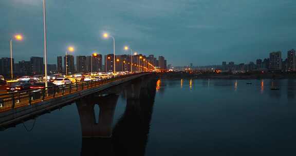 长沙湘府路大桥夜景