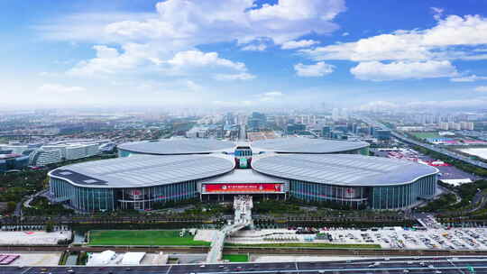 第六届进博会4K航拍高清，上海国家会展中心