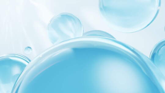 透明蓝色气泡背景三维渲染