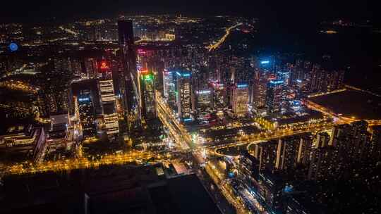 贵州贵阳观山湖区金融城城市夜景航拍