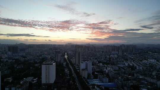 广西玉林城市风光玉林夕阳晚霞航拍