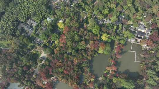 苏州天平山秋色秋韵（航拍16:9原片素材）视频素材模板下载