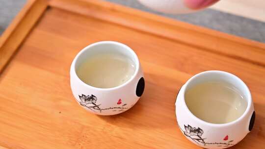 中国茶道白毫福建白茶冲泡茶叶倒茶品茶视频素材模板下载