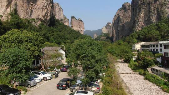 航拍浙江温州雁荡山地质结构