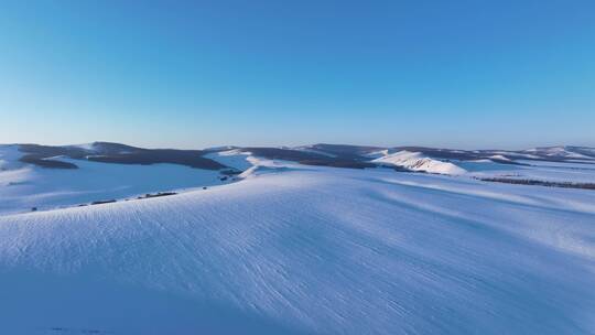 航拍内蒙古雪域雪原风光视频素材模板下载