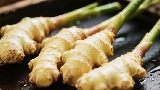 新鲜生姜微距特写素材