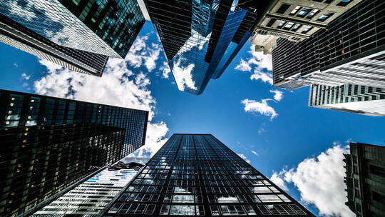 纽约市的摩天大楼延时拍摄