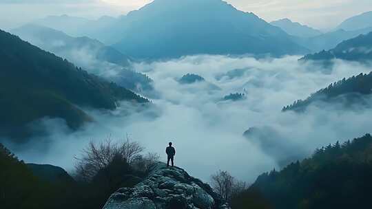 自然风景森林瀑布壮丽山河云海 长江 黄河